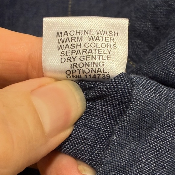 Flax 100% Linen Dark Chambray Long Sleeve Button Up Linen Shirtdress - Picture 8 of 10